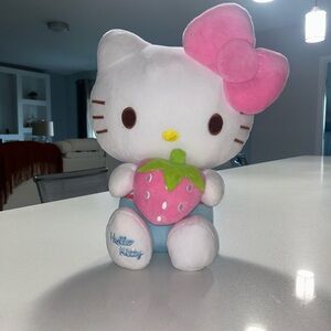 Hello Kitty Plush with Pink Bow and Strawberry